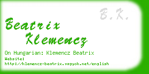 beatrix klemencz business card